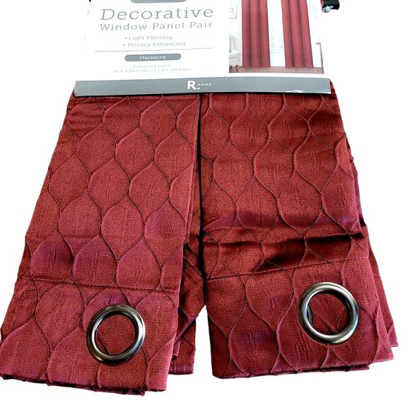 Regal Home Mackenna Jacquard Light-Filtering Grommet Set/2 Curtain Panels 38x84 - Picture 2 of 5